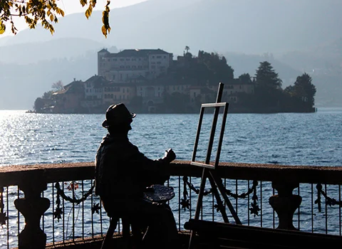 Vista sull'Isola di San Giulio Vista sull'Isola di San Giulio